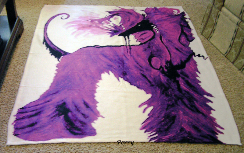 Purple Afghan Fleece Blanket
